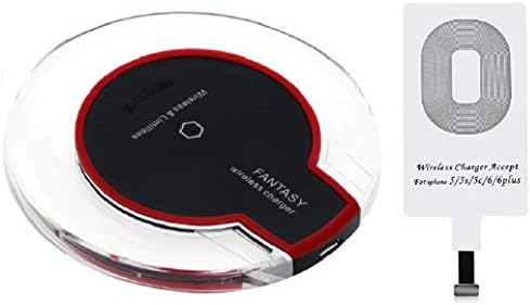 Heypex Portable Ultra-Slim Round Shape Cable-free Wireless Charger with Colorful LED Light for All iOS, iPhone Device (Assorted Colour)