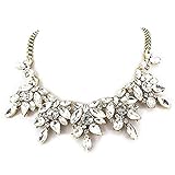 Fit&Wit Bling Rhinestone Crystal Statement Fashion Necklace Chunky Jewelry Choker Collar for Women Girls