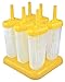 Tovolo Groovy Ice Pop Molds, Drip-Guard Handle, 4 Ounce Popsicles, Set of 6, Yellow
