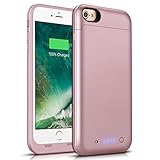 iPhone 7 Battery Case, TQTHL 4500mAh Slim External Rechargeable Protective Portable Charging Case for iPhone 7 (4.7 Inch) Extended Battery Cases Power Bank-Rose Gold