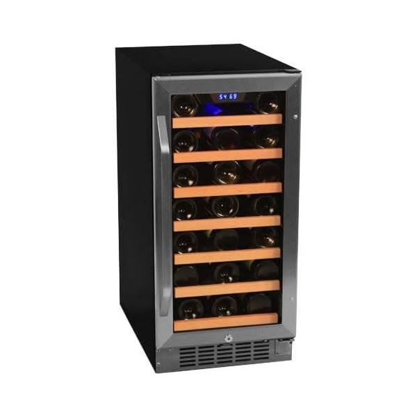 EdgeStar-30-Bottle-Built-In-Wine-Cooler-Stainless-SteelBlack