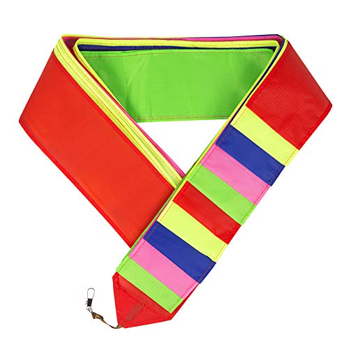 Kite Tail,Flat Ribbon Streamer Rainbow Multi Color (Multi Color), 49 Feet