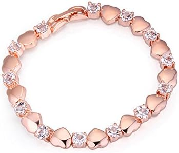 MALANDA Brand new Gold-plated Top zircon bracelets for women girl wedding jewelry accessories (Rose gold)