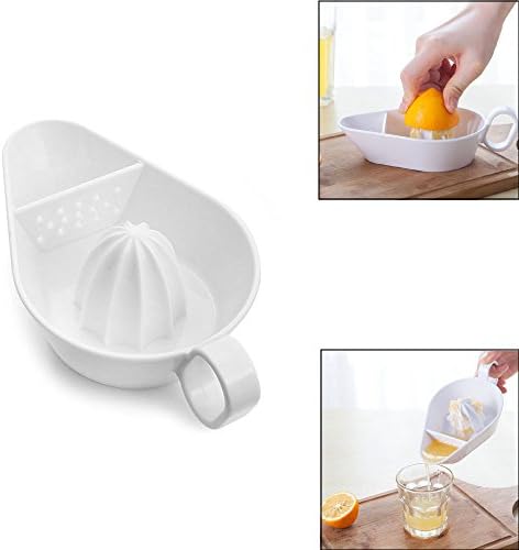2 in 1 Hand Press Manual Lemon Juicer Squeezer Spoon for Citrus Lime Orange and Other Fruit, Portable Mini, White, New product!!!