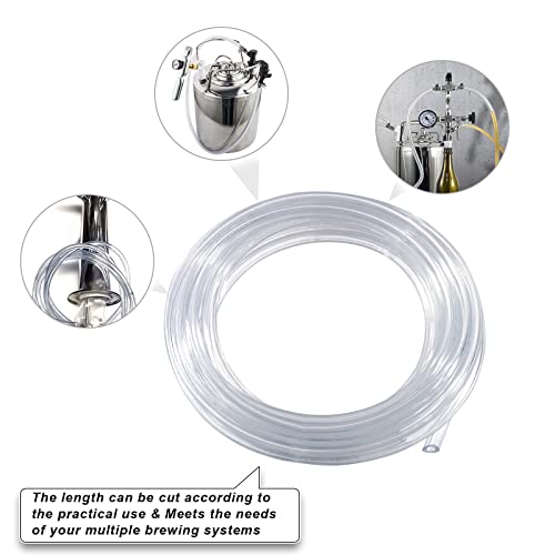 15 FeetMRbrew Homebrew Beer Line Tubing, Brewing PVC Plastic Inside