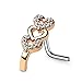 BodyJ4You 3PC Nose Ring L-Shape Bend Stud 20G CZ Surgical Steel Nostril Screw Women Piercing Jewelry