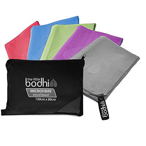 The Little Bodhi Microfibre Towel Grey 150cm x 80cm