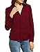 Zeagoo Women Long Sleeve Button Down Chiffon Blouse Shirt Solid Top,Wine Red,Large
