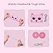 iClever Kids Headphones Girls - Sleeping Headphones for Kids, Comfortable Fleece Headband, Removable Speakers, Washable Headband, Volume Limiting, Tangle-Free Wires - Childrens Headphones, Pink