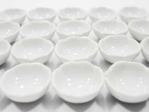 Dolls House Miniature Ceramic China Kitchen Dinner 20 White Bowl Set 6640