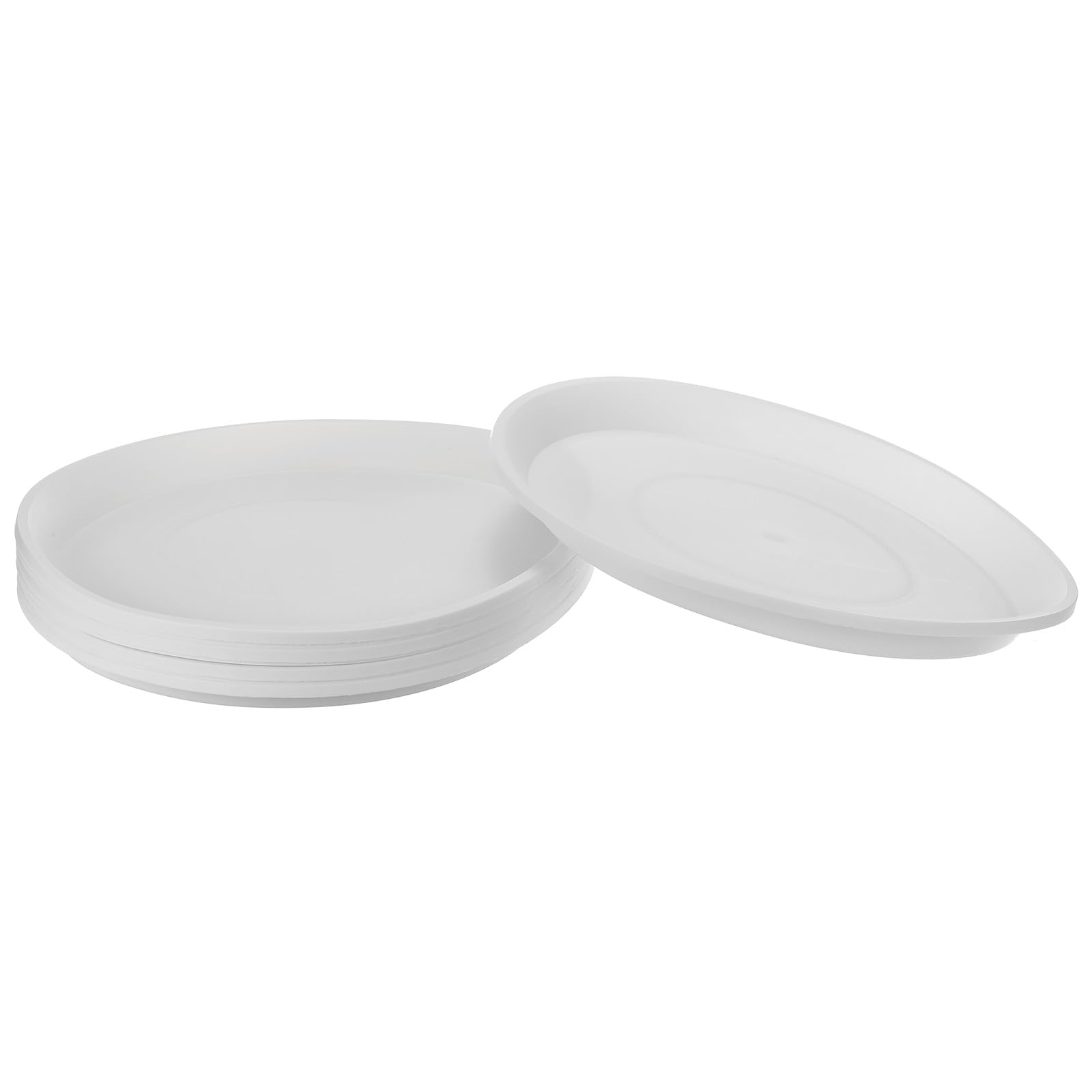 PATIKIL Plant Saucers 10 Inch, 8 Pack Round Plastic Flower Pot Thicker Plant Drip Tray for Indoors Outdoors Home Garden, White