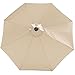 Sunnydaze Solar Powered LED Lighted Patio Umbrella with Tilt & Crank, 9 Foot, Beige