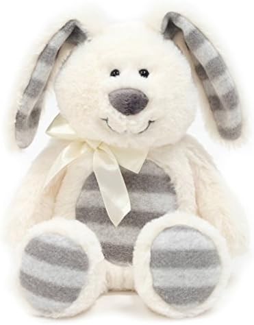 Plush Striped Easter Bunny - Cream
