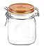 Bormioli Rocco Fido Square Jar with Orange Lid, 25-1/4-Ounce