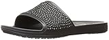 Crocs Women's Sloane Embellished Slide Sandal, Black/Black, 8 M US