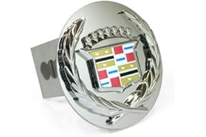 Au-TOMOTIVE GOLD Chrome Logo Tow Hitch Cover Plug for Cadillac - Old Logo