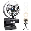 2021 JIGA HD 1080P Webcam with Microphone,Ring Light,Plug and Play,Adjustable Brightness,Advanced Auto-Focus,Privacy…