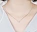 Amkaka Minimalist Tiny Dot Necklace Sterling Silver Circle Round Pendant Necklaces (Silver)