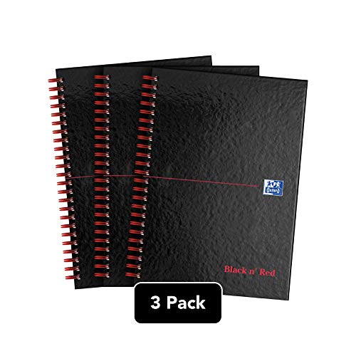 Oxford Black n' Red, A5 Notebook Hardcover, Glossy, Wirebound, Lined
