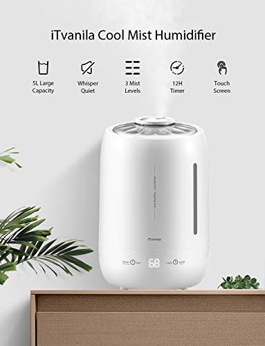 iTvanila Cool Mist Humidifiers for Baby & Bedroom, 5L Air Humidifier Oil Diffuser Combo, Whisper-Qui - //coolthings.us