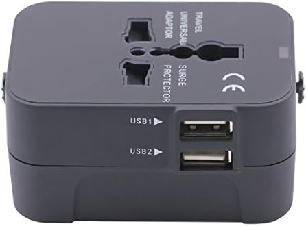 Cheerswill Multifunctional USB Battery Charger Universal Charger USB Adapter Plug Socket Converter USB Charger Travel Charger Color Black