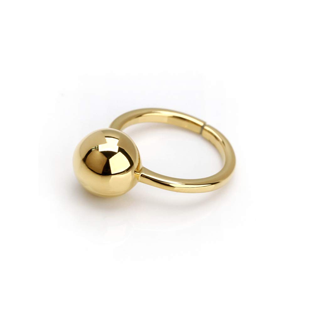 Hanya Golden Brass Ball Ring for Woman Adjustable