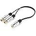 Tisino RCA Female to 3.5mm Female Mini Jack Stereo Splitter Audio Y Adapter Cable - 8 Inches/20 cm