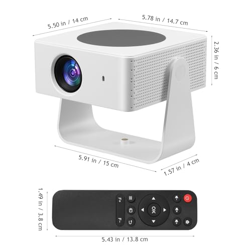 Proyector Portátil Inteligente WiFi Bluetooth, 4K Soportado Nativo 1080P con Android 11, Soporte Giratorio, Compatible con Teléfonos Móviles, para Cine en Casa y Camping al Aire Libre