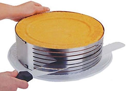 9.6"-12" Stainless Steel Layer Cake Slicer Kit Mousse Slicing Cake Setting Ring