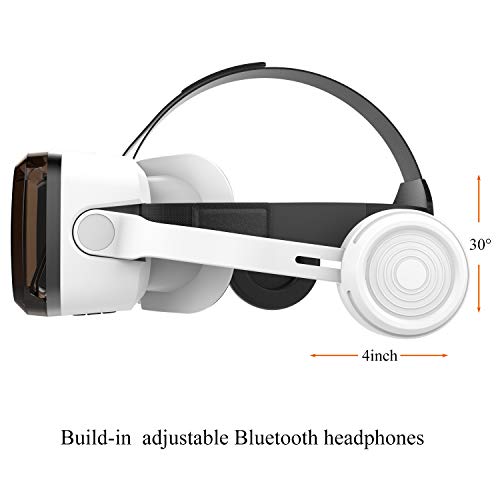 VR Headset with Bluetooth Headphones, Eye Protected HD Virtual Reality Headset,VR Glasses for iPhone and Android Phone… - Image 2