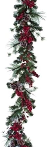 Christmas Snowy Mix of Pine, Berries, and Pinecone BUYERS CHOICE of WREATH, GARLAND, SWAG, Table CENTERPIECE, or TEARDROP (72" garland)