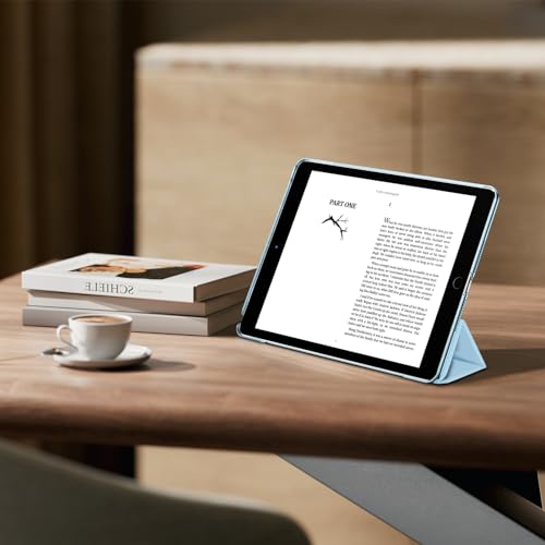 Case for iPad 9th/8th/7th Generation 10.2 (2021/2020/2019 Released), 10.2 inch Translucent PC Protective Auto Sleep/Wake Case for iPad (Sky Blue)