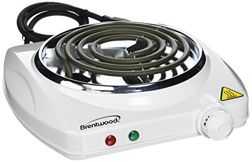 Brentwood TS-322 Electric 1000W Single Burner, White