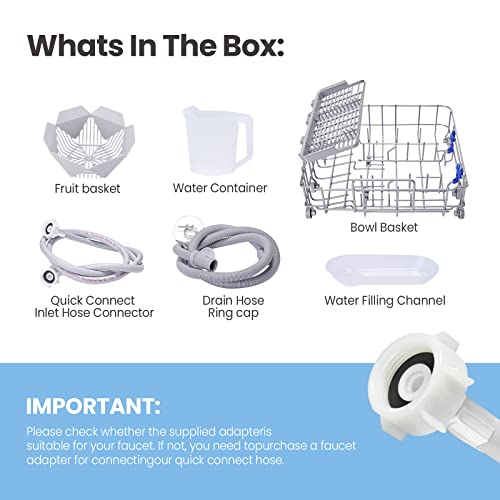 COMFEE' Countertop Dishwasher, Portable Dishwasher with 5L Builtin