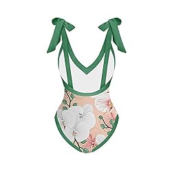 Floral One Piece Swimsuits for Women, Retro