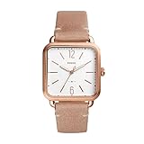 Fossil Women's 'Micah' Quartz Stainless Steel and Leather Casual Watch, Color:Beige (Model: ES4254)