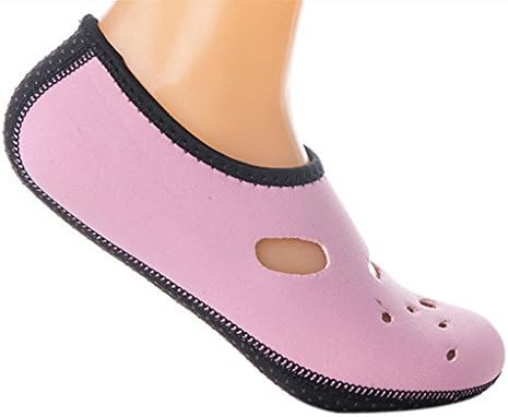 Techkoo Beach Wetsuit Aqua Shoes Diving Socks, Pink L