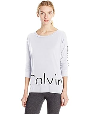 Calvin Klein Women's Long Sleve Logo Tee