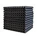 Acoustic Panels, 2 X 12 X 12 Acoustic Foam Panels, Studio Wedge Tiles, Sound Panels wedges Soundproof Sound Insulation Absorbing Home and Office (48 Pack, Black)