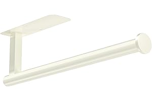 ASTOFLI Paper Towel Holder Under Cabinet No Drilling, Self Adhesive Paper Towel Holder Wall Mount for Kitchen Rack, Under Counter Napin Holder No Drill, RV, 304 Stainless Steel, White