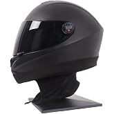 MOTO4U Motorcycle Helmet Skirt Wrap-Around Helmet Bib Wind &amp; Rain Bib Helmet Warm Bib Detachable Long Type