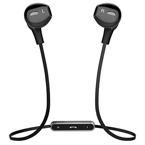 PYRUS Lightweight Wireless Sports Headphone CSR4.0 Noise Cancelling Headset Bluetooth 4.0 Earphone Sweatproof for Running & Gym-Black