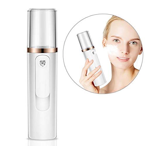 Facial SteamersMoisturizer Sprayer, Handheld Atomizer Humidifier USB Face Moisture Eyelash Extensions Skin Care Facial Water Spa Beauty Instrument (White)