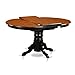 East West Furniture AVT-BLK-TP Avon Kitchen Dining Table - an Oval Wooden Table Top with Butterfly Leaf & Pedestal Base, 42x60 Inch, Black & Cherry