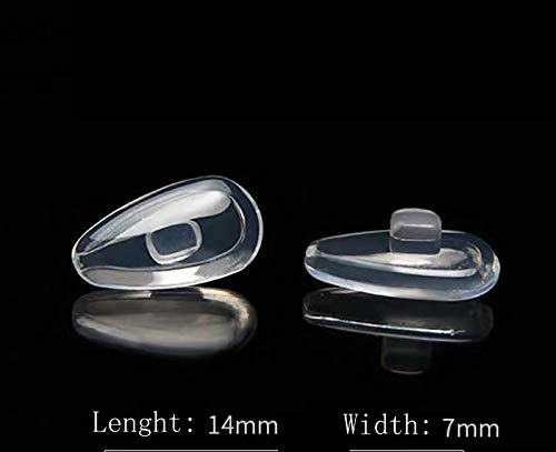 BEHLINE Premium Quality 5 Pairs 14mm Soft Silicone Air Chamber Push-in Eyeglass Nose Pads