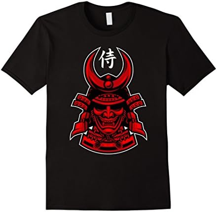 Mens Bushido Tshirt - Japanese Samurai Tee - Asian Warrior Skull Small Black