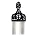 Afro Pick Lift Black Fist Metal Hair Comb, Detangle Wig Braid Hair Styling Comb for African by OSMOFUZE (Square, 1 Pack)