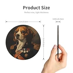 Dog in General Uniform Round Magnetic Fridge