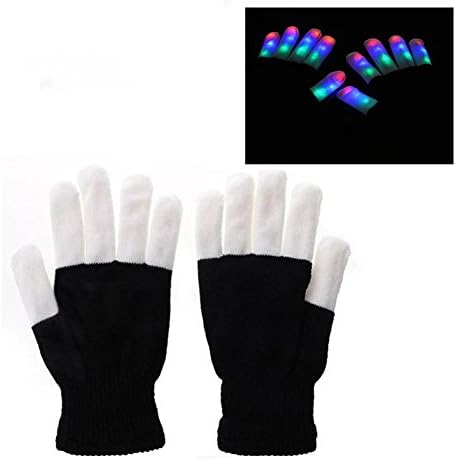 FNWD Adults/Kids Finger Light Gloves, Flashing LED Rave Gloves 6 Modes Light Show Gloves Toys (Kids Size)