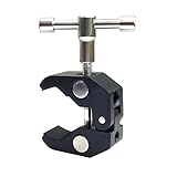 Super Clamp Camera Crab Clamp with 1/4 inch and 3/8 inch Thread, Max Open 2.36 inches/6 Centimeters for Camera Photo Studio Photography Light Stand, Tripod, Monopod, Magic Arm, Flash Light and More
